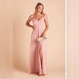 Birdy Grey Blush Pink Off-Shoulder Maxi Dress